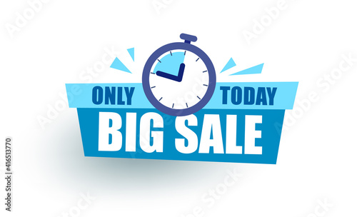 Sticker Sale The gift box says sale only today. Discount tags. Promotion Icon Offer. colorful sale banners. Vector banner in modern flat style on white.