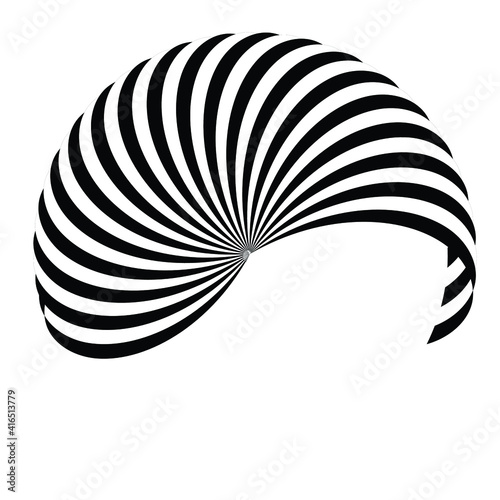 Canvas-taulu optical art abstract vector background shape wave design black and white op art  3d design, with organic effect
