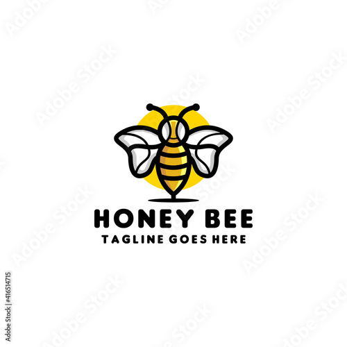 Honey Bee Logo animal Icon. beekeeping Vector Modern Symbol. Company Logo Design Inspiration. © artdjink