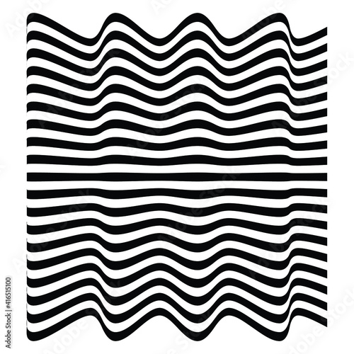 optical art abstract vector background shape wave design black and white op art 3d design, with organic effect.