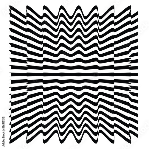 optical art abstract vector background shape wave design black and white op art  3d design, with organic effect.