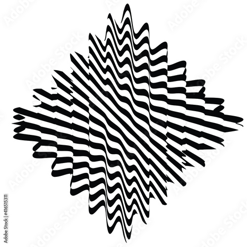optical art abstract vector background shape wave design black and white op art  3d design  with organic effect.