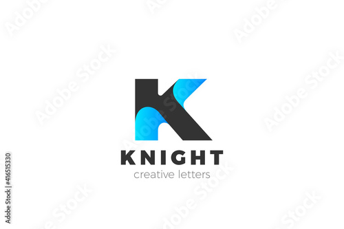 Letter K Logo design Corporate Business Technology Media vector template Ribbon style.