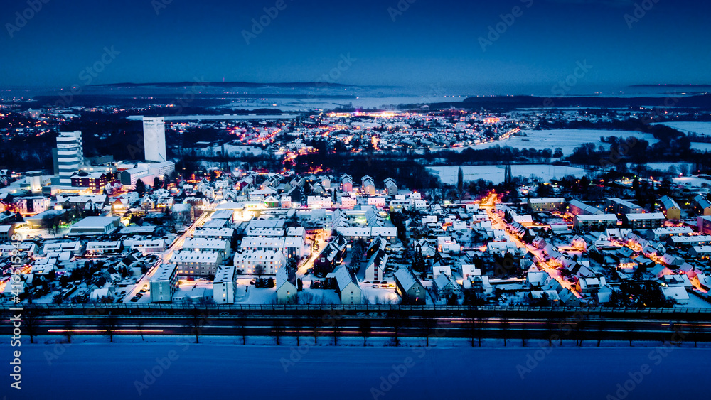 Rüningen at night in 40cm Snow at -17 degree (birds eye view) Rüningen at night in 40cm Snow at -17 degree (birds eye view)