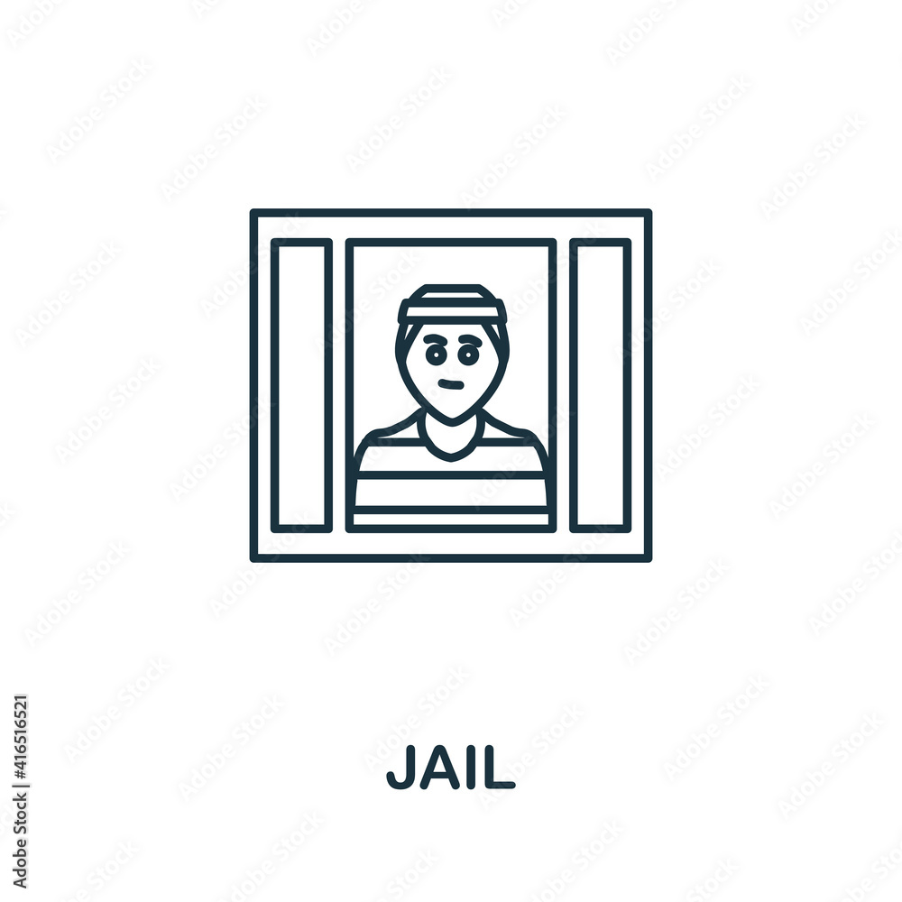 Fototapeta premium Jail icon. Simple element from police collection. Creative Jail icon for web design, templates, infographics and more