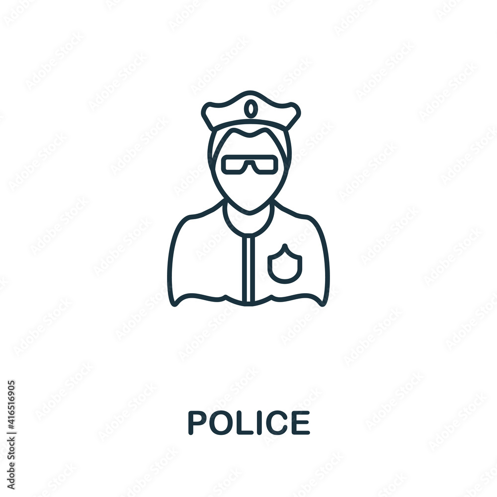 Police icon. Monochrome simple Police icon for templates, web design and infographics Police icon. Monochrome simple Police icon for templates, web design and infographics