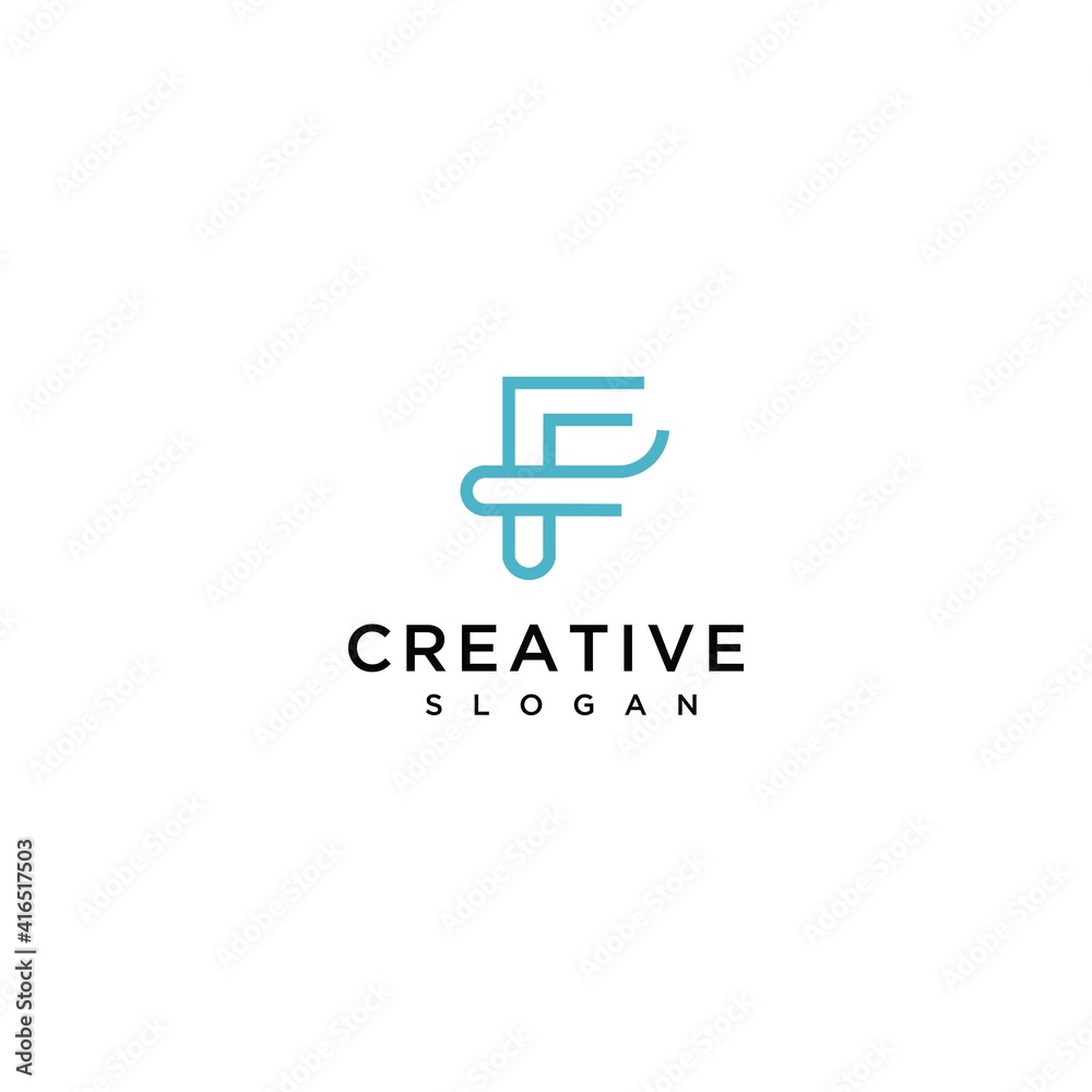 Fototapeta premium letter F monogram vector logo. 