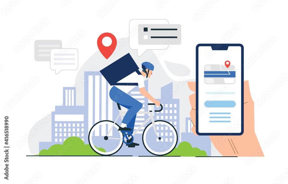 bike delivery services gps tracking concept bike delivery services gps tracking concept
