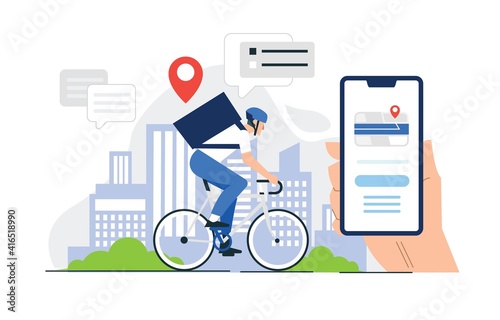 bike delivery services gps tracking concept