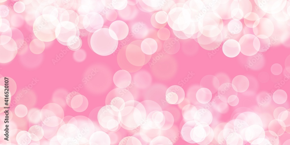 Sfondo banner rosa porpora con bokeh bianco - obrazy, fototapety, plakaty 