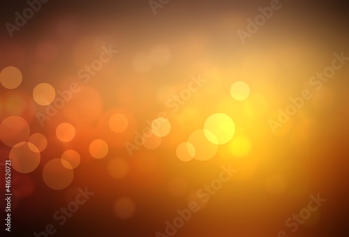 Bokeh golden defocus background. Abstract bright yellow decorative template.