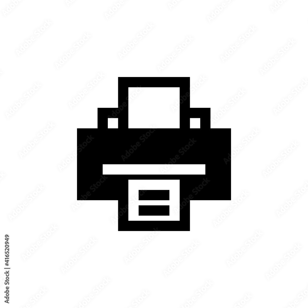 Printer icon with solid style and perfect pixel icon Printer icon with solid style and perfect pixel icon