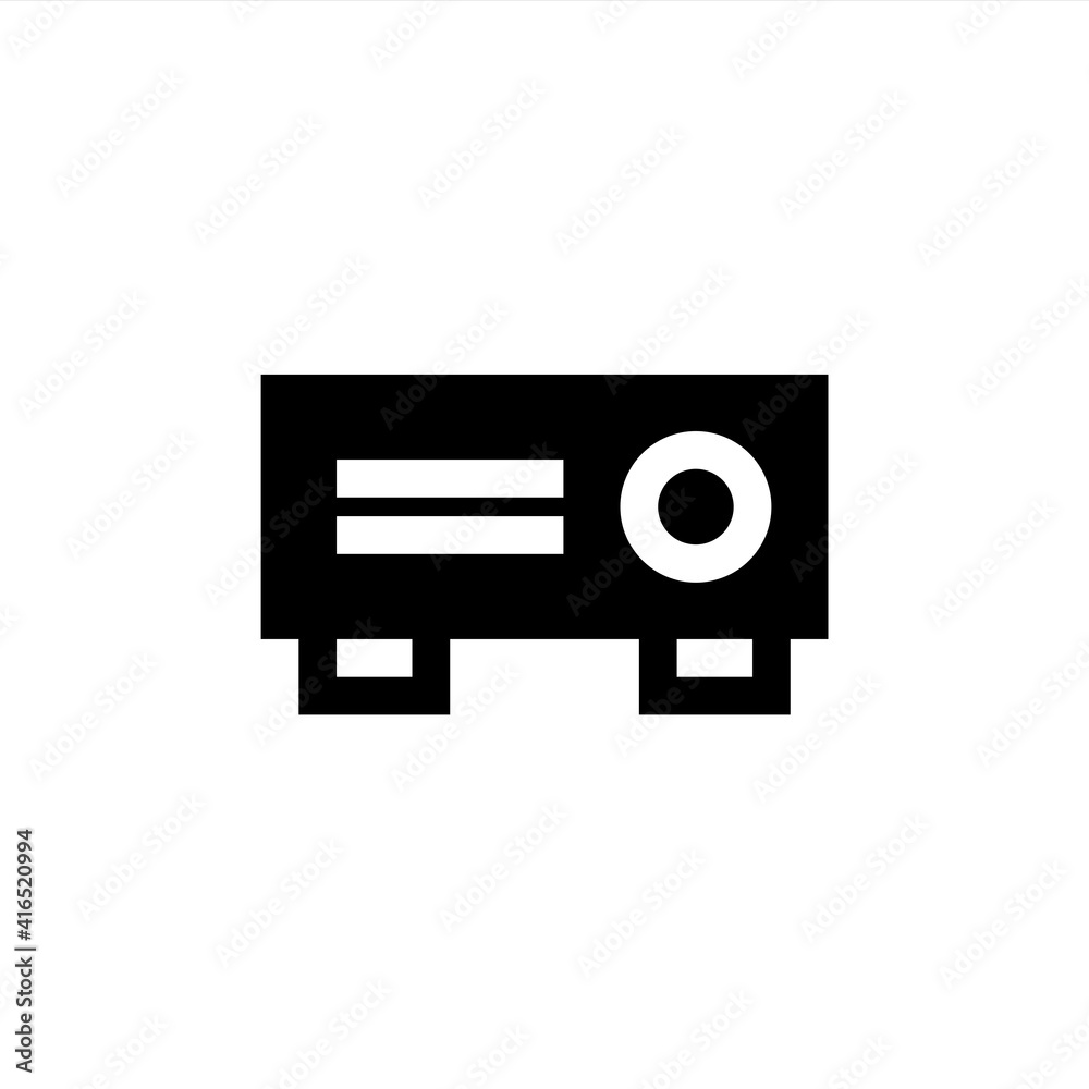 Projector icon with solid style and perfect pixel icon Projector icon with solid style and perfect pixel icon