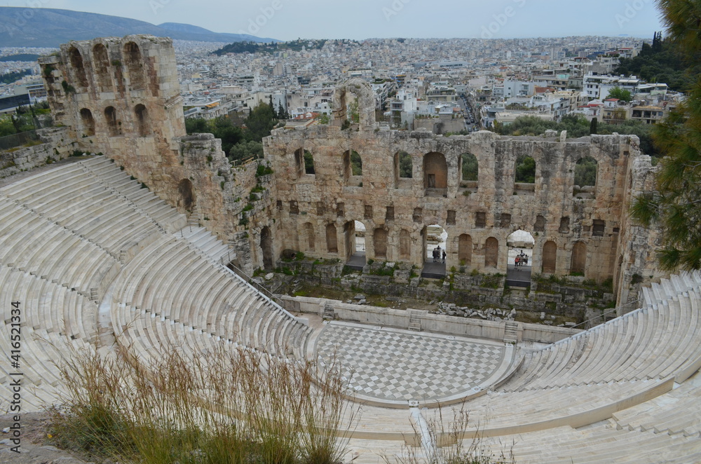 The Odeon of Herodes Atticus is a stone theatre structure located on the slope of Acropolis of Athens.