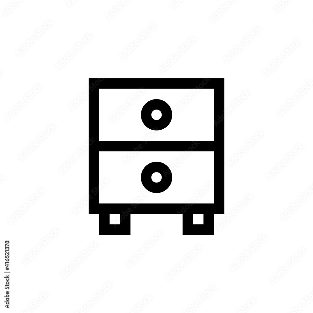 Drawer icon with line style and perfect pixel icon Drawer icon with line style and perfect pixel icon