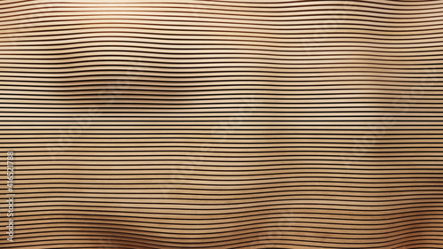 Parametric wood background. Future building design. Abstract wave wooden wall. Modern architecture. 3d rendering illustration. High resolution. Horizontal stripes.