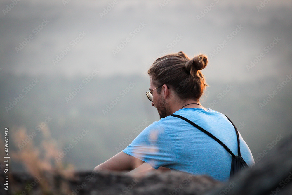 Fototapeta premium Foto Shooting auf einem Berg