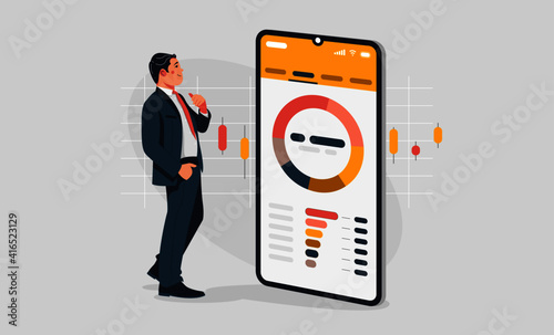 Man examines his brokerage account