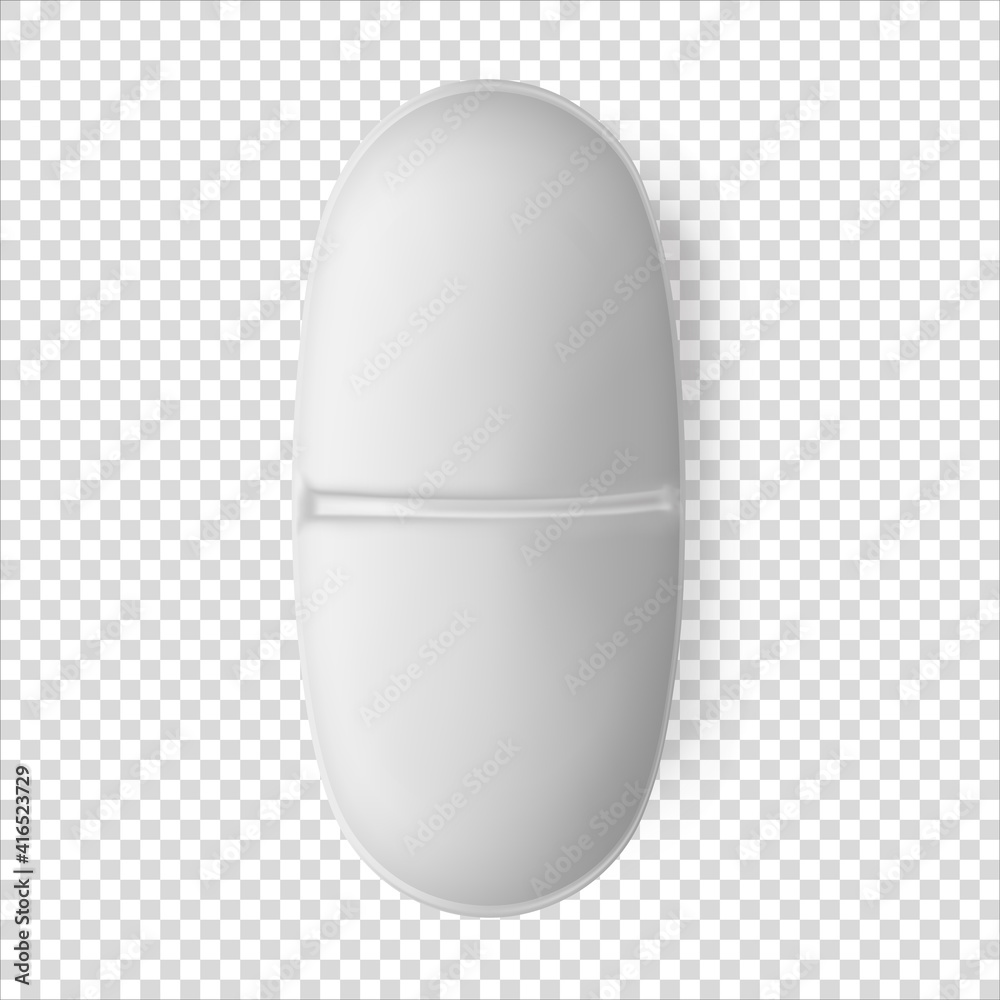 Oval cylinder white pill realistic 3d vector illustration. Universal tablet closeup isolated medicament. Painkiller or antibiotic mockup, close-up. Pharmaceutical medicine. Oval cylinder white pill realistic 3d vector illustration. Universal tablet closeup isolated medicament. Painkiller or antibiotic mockup, close-up. Pharmaceutical medicine.