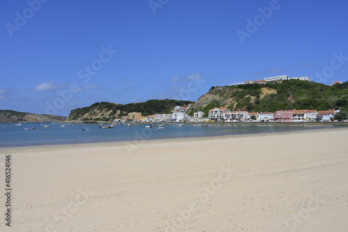 Fototapeta Naklejka Na Ścianę i Meble -  View over Sao Martinho do Porto beach, Leiria District, Portugal