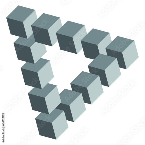 Fototapeta Naklejka Na Ścianę i Meble -  Penrose triangle vector. Impossible shape design
