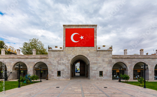 Historical Silahtar Mustafa Pasa Inn in Battalgazi Town of Malatya Province. Battalgazi is historical Town in Turkey photo