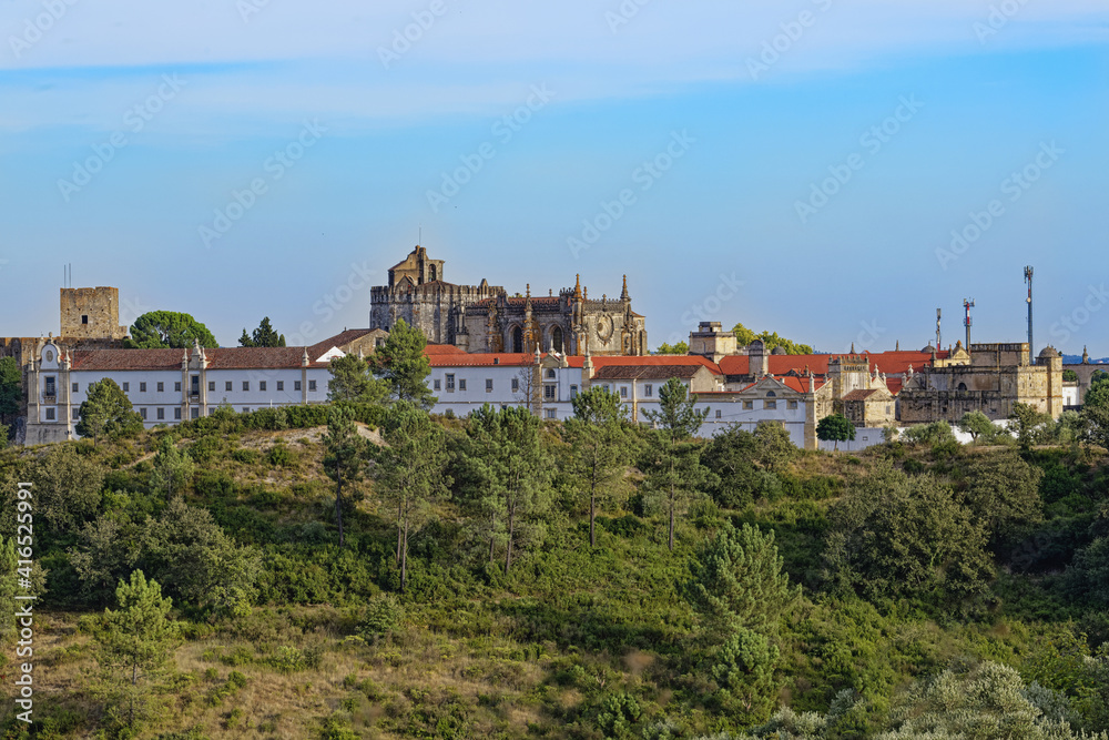 View over the Castle and Convent of the Order of Christ, Tomar, Santarem district, Portugal