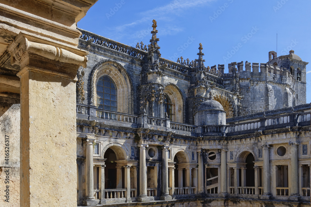 Main cloister, Castle and Convent of the Order of Christ, Tomar, Santarem district, Portugal
