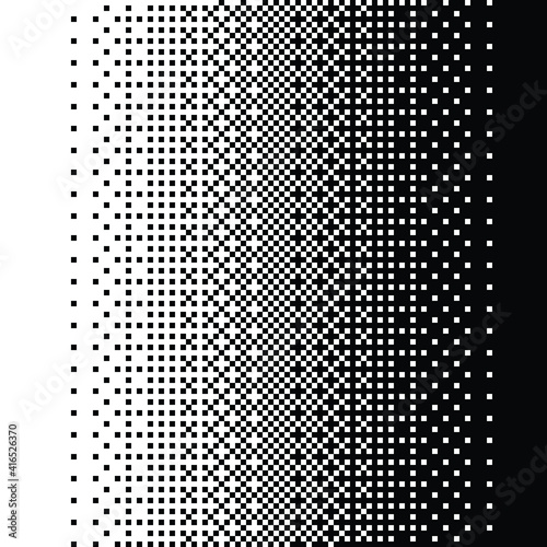 Pixel abstract mosaic background Gradient design Isolated black elements on white background Vector illustration for website, card, poster