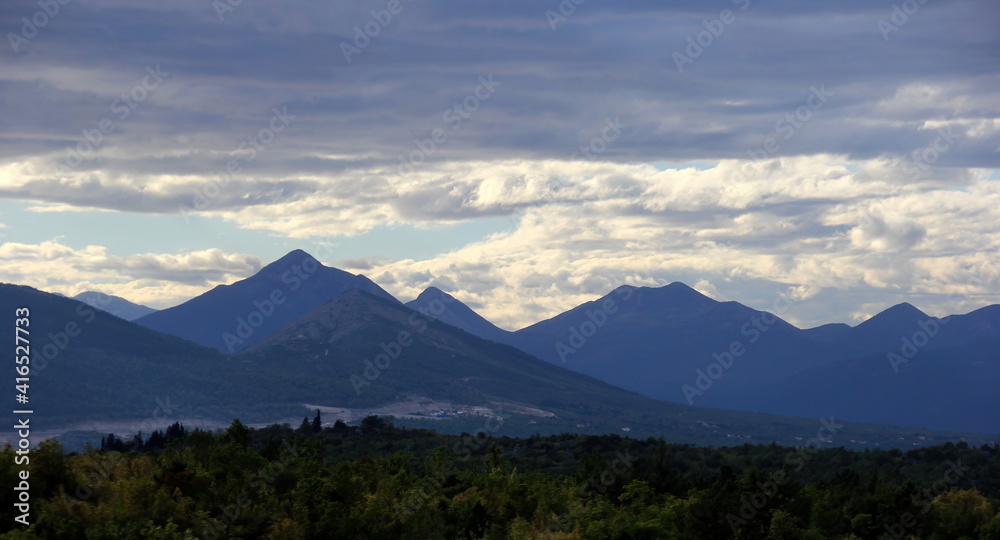 Mountain landscape in Croatia. Mountains of Central Dalmatia