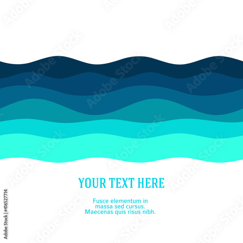 Freshness natural theme, a Fresh Water background of blue. Elements design seamless wave. Abstract wavy for overlaying background of page under meshedge of title front label. Vector illustration eps10