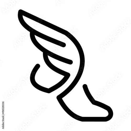 Wing shoe hermes logo line simple design vector