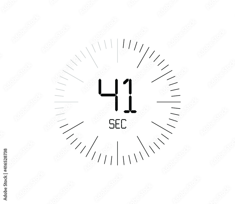 Timer 41 sec icon, 41 seconds digital timer Timer 41 sec icon, 41 seconds digital timer