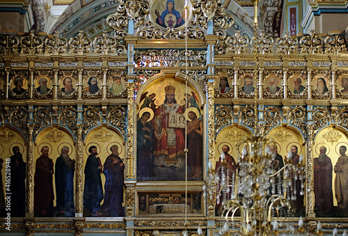 Картината върху платно Golden iconostasis of Cathedral of the Resurrection of Christ, aka Ivano-Frankiv