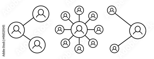 Set of network icons. Business connections symbols, social media. Network icon vector. Vector illustration.