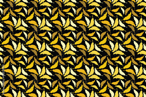 Seamless pattern with tropical leaf vector Illustration, Summer batik style 