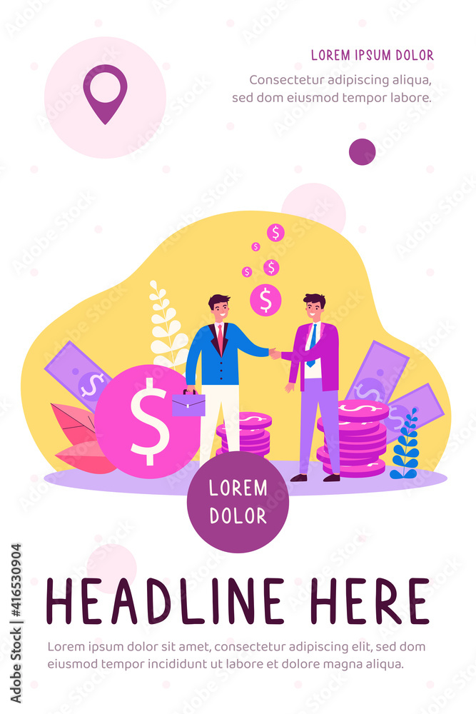 Obraz premium Business partners handshake. Businesspeople shaking hands with each other, finishing negotiations, closing agreement. Can be used for business success, partnership, teamwork concept