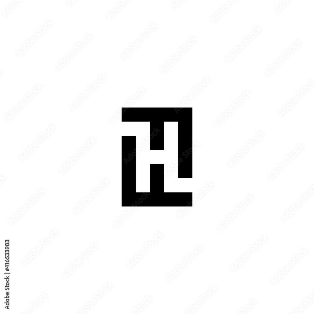 Awesome square FHF letter in black and white color. logo icon vector Awesome square FHF letter in black and white color. logo icon vector