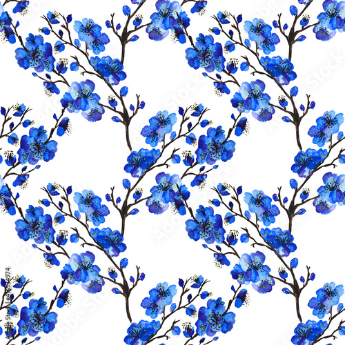 Fototapeta Naklejka Na Ścianę i Meble -  watercolor floral  seamless pattern