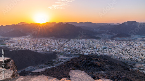 Sunset View Over Khor Fakkan Mountains