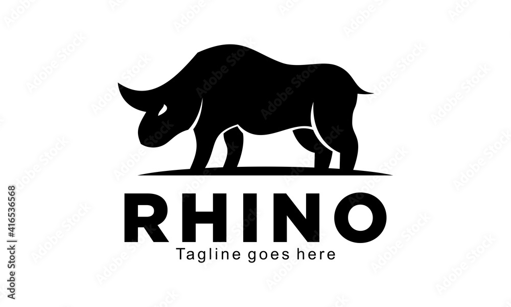 Wild rhino vector logo
