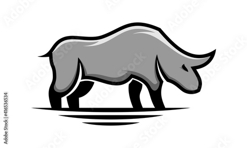 Strong rhino illustration vector design