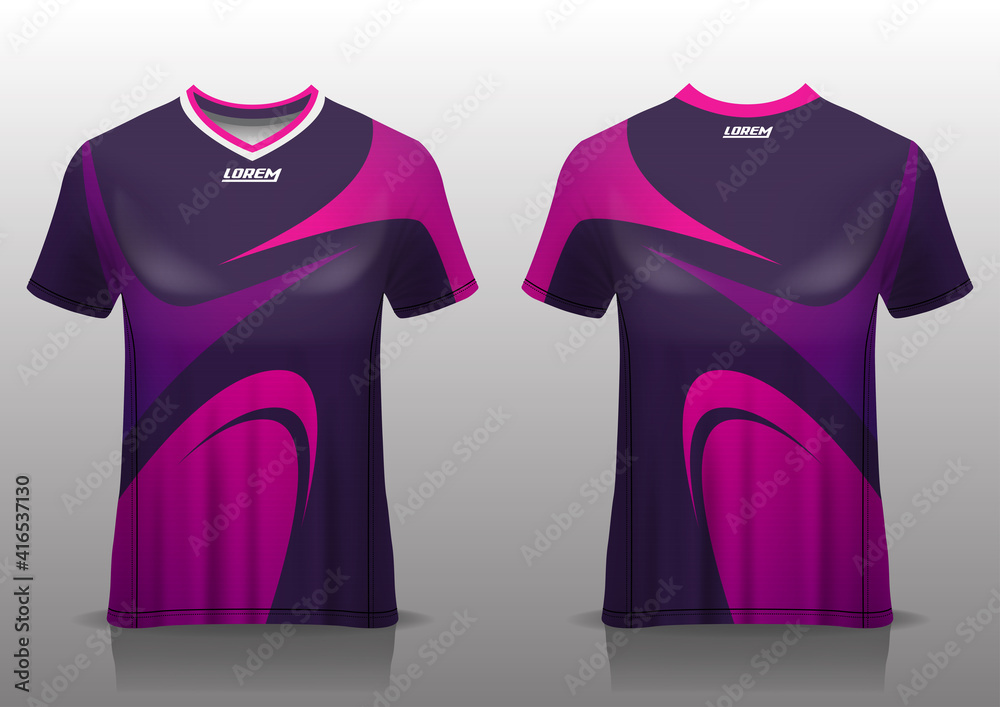 Running jersey mockup. t-shirt sport design template, uniform front and  back view Stock Vector | Adobe Stock