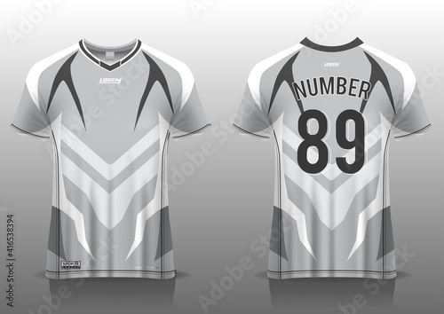 Soccer jersey design template, uniform front and back view