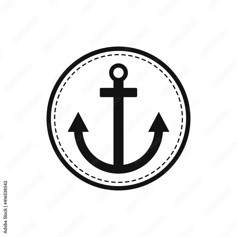 Anchor icon, isolated flat graphic design template, app sign, summer travel symbol, vector illustration Anchor icon, isolated flat graphic design template, app sign, summer travel symbol, vector illustration