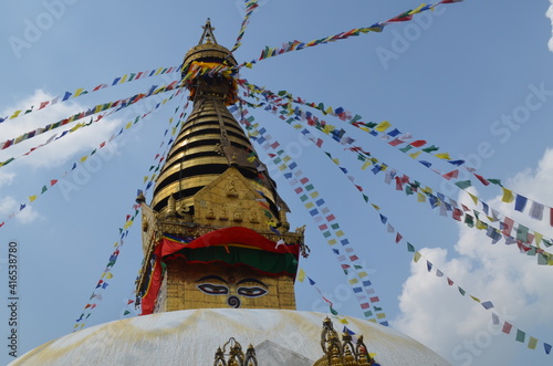Top of Swayambhunath Stupa. Kathmandu, Nepal