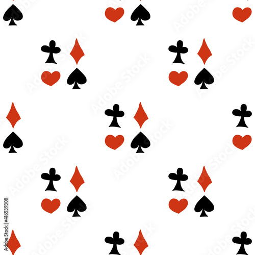 Card game signal seamless pattern. Play polka dot texture, abstract background. 