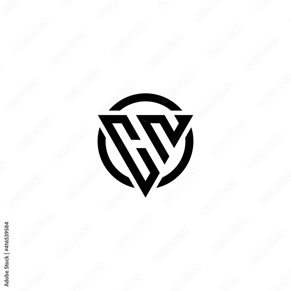 logo design inspiration for the letter CN triangle in a circle. design vector logo design inspiration for the letter CN triangle in a circle. design vector