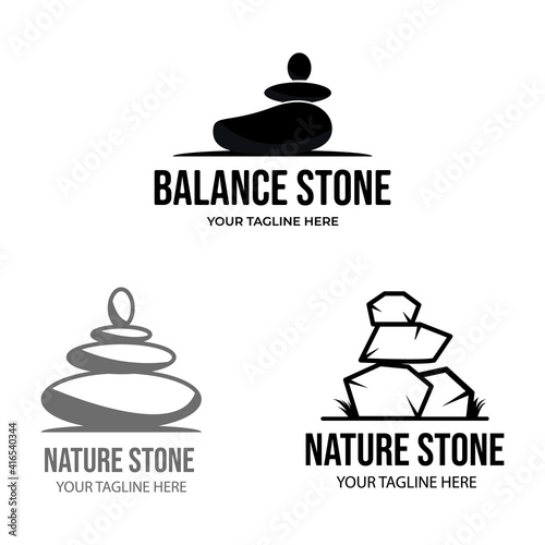 set stone logo icon line art minimalist illustration design creative