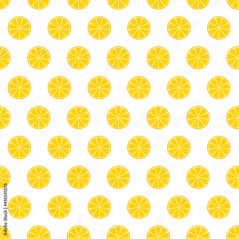 Seamless Pattern of lemon sliced on white background Seamless Pattern of lemon sliced on white background